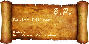 Babitz Péter névjegykártya